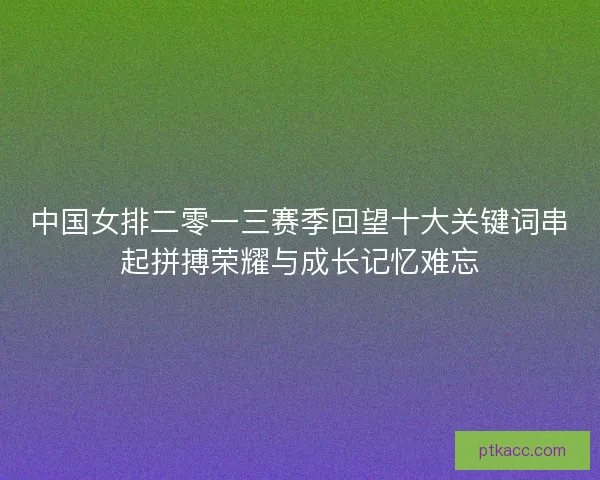中国女排二零一三赛季回望十大关键词串起拼搏荣耀与成长记忆难忘